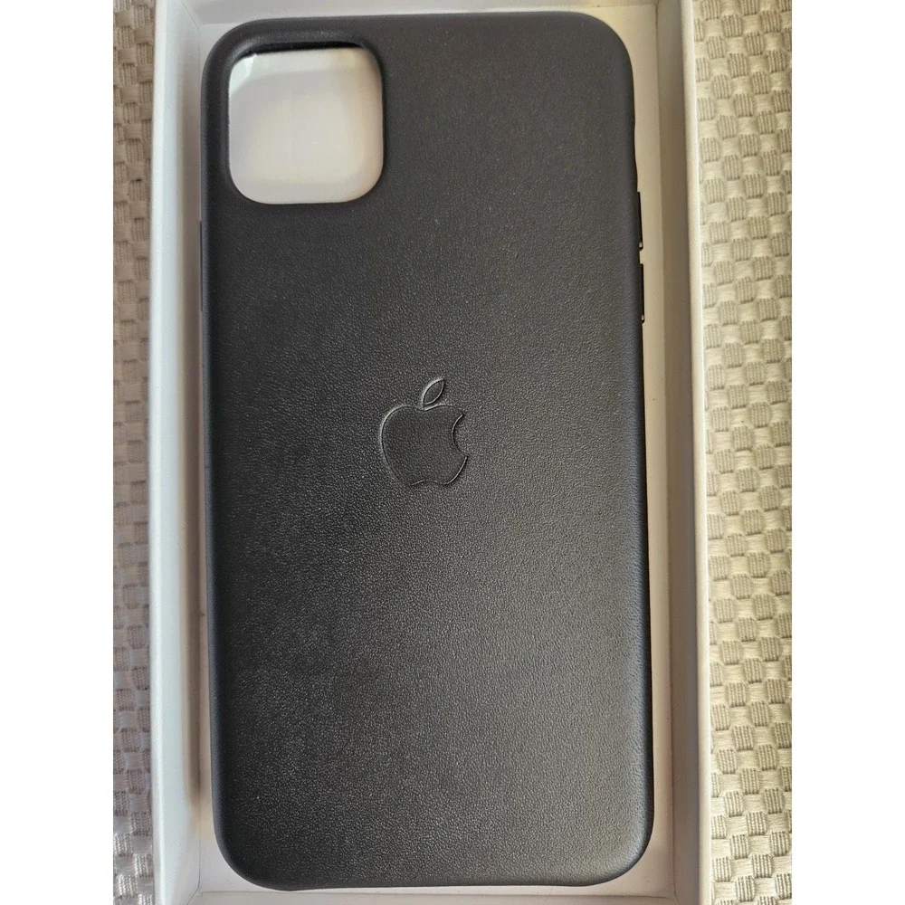 Official Apple iPhone 11 Pro Max Leather Case - Black In Box